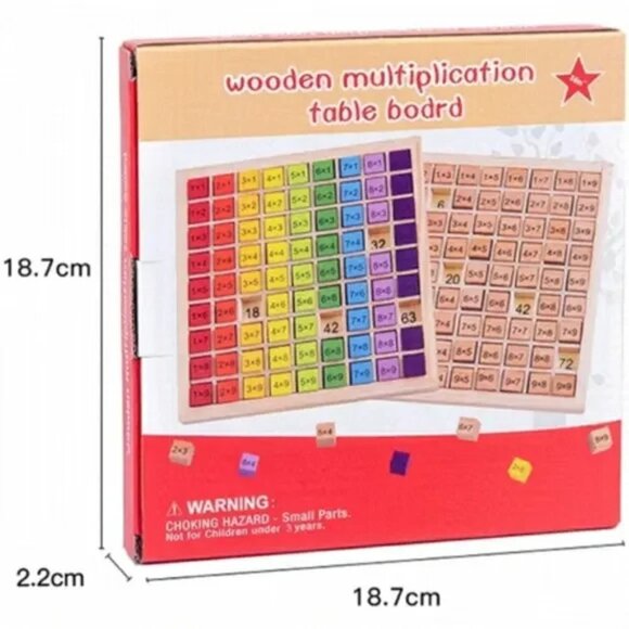 New Wooden Multiplication board, size 7"x7" - Picture 1 of 2